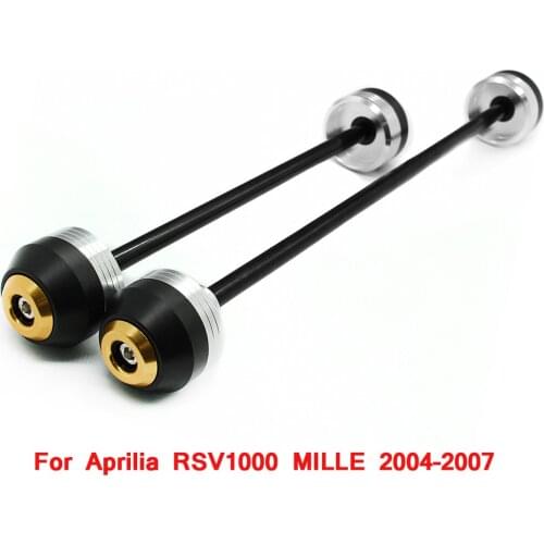 Motorcycle Wheel Falling Protector Pad Front Rear For Aprilia RSV1000 MILLE 2004-2007 Axle Fork Crash Sliders