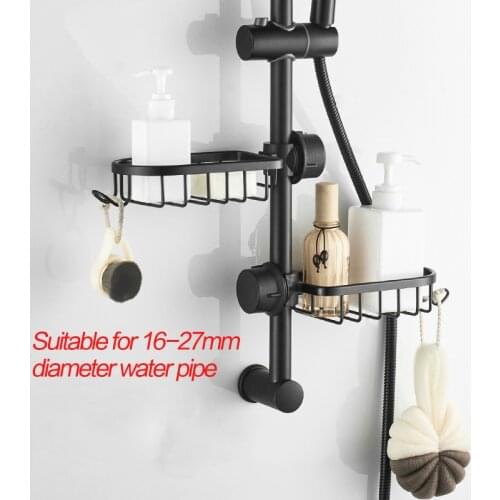 Bathroom Shelf Kitchen Organizer Rack Aluminium Alloy Drainer Basket Faucet Shower Shelves Bathroom Decor Storage Accessories