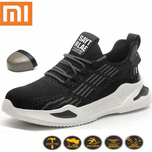 Xiaomi Work Safety Men Boots Non-slip Puncture Anti-static Kevlar Bottom Fashion Safety Shoes Waterproof Steel Toe Designer Shoe