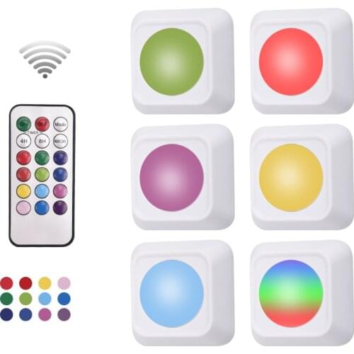 LED Closet Night Lights Dimmable Touch Sensor 13 Colors RGB Under Cabinet Lighting Wireless Dimmable Wardrobe Stair Wall Lamp