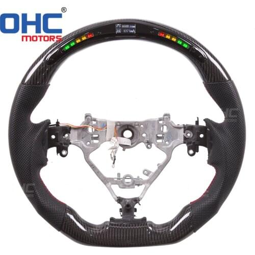 Real Carbon Fiber LED Steering Wheel compatible for Toyota Highlander Siena Harrier Camry