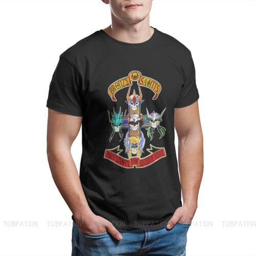 Saint Seiya Manga Cartoon GNR Tshirt Crewneck Tops Oversized T Shirt Tees Pure Cotton Short Sleeve
