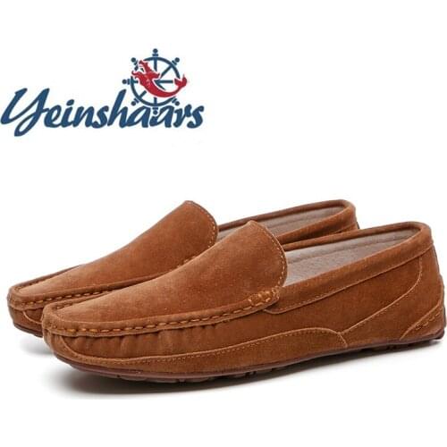 High Quality Fashion Boat Shoes Men Casual Suede Leather Loafers Light Summer Driving Shoes Non-Slip Leisure Walk Slip on Flats