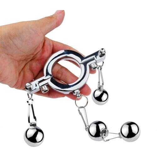 Heavy Penis Ring Bondage Scrotum Sex Toys For Men Masturbators Metal Cock Ring Clamp Male Chastity Cage Dick Stretcher Cockring