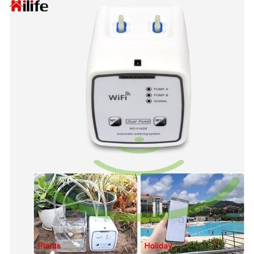 Intelligent Drip Automatic Watering Device Double Pump For Flowers Garden Self-Watering Kit WIFI Control EU Plug