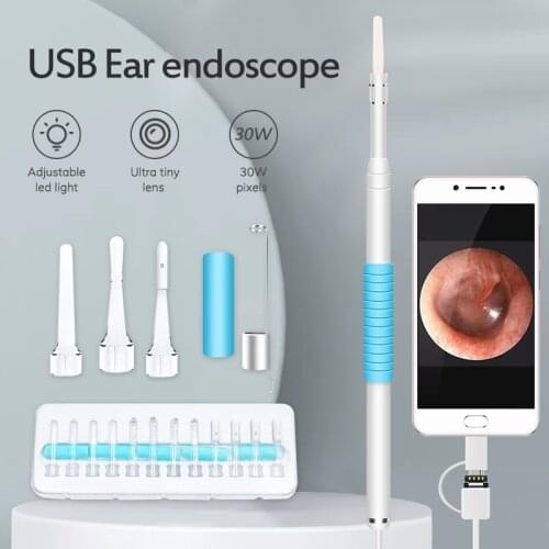 Ear Endoscope USB Visual Ear Spoon Mini Camera In Ear Cleaning Endoscope Android PC Ear Pick Otoscope Borescope Visual Otoscope