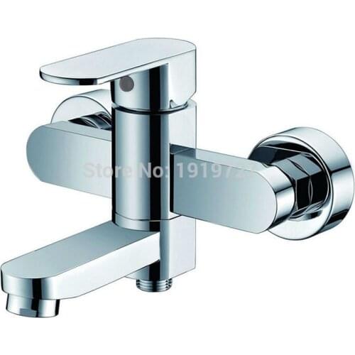 Vidric New Arrivals 100% Brass Europe Square Bathroom Wall Mounted Tub Shower Faucet Filler Trim With Abs Handheld Shower