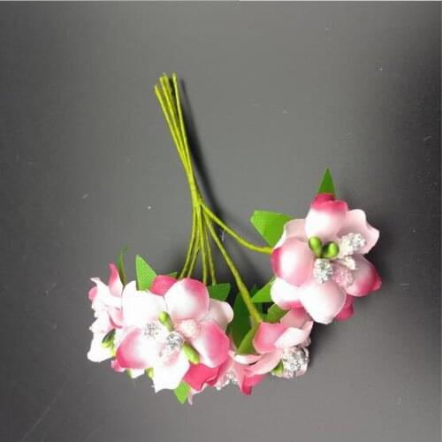 60Pcs/Bag 3.5cm Head High Quality Multicolor Artificial Cloth DIY Wedding Bridal Flower Bouquet Scrapbooking