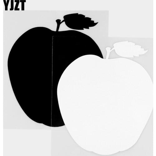 YJZT 10.6×12.5CM Interesting Apple Fashion Body Decoration Vinyl Car Stickers Decals Black / Silver 20B-0439