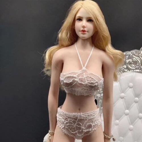 CJG-036 1/6 Scale Female Soldiers Black and white lace underwear panties Model For Action Figure Body DIY
