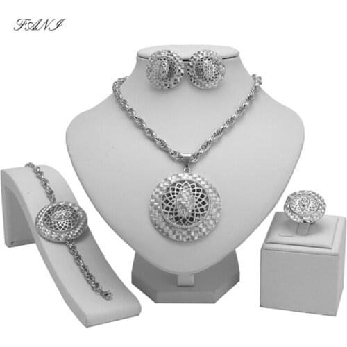 Fani Fashion African Jewelry Sets Wholesale Dubai Gold Color Crystal Brand Jewelry Set Women customer nigerian wedding Jewelry