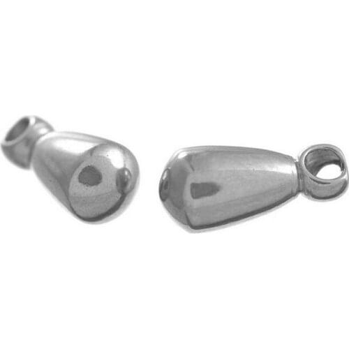 100pcs/lot 6MM*3mm Hot sale Stainless Steel Water Drop Extender Chain End Beads DIY Jewelry Findings Accessories