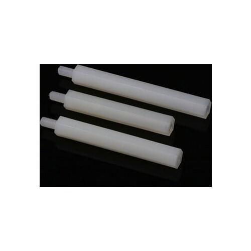 200pcs M2.5*5+6 mm Hexagon nylon column Single head isolation column support interval column Nylon plastic sticks