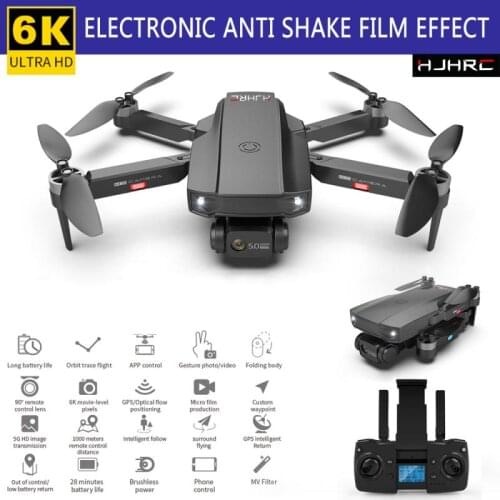 2021 Newest HJ188 Drone GPS 5G FPV Brushless Foldable Drone Professional Dual 6K ESC HD Recording 1KM Distance RC Quadcopter