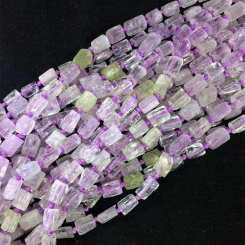 6-8mm-Diy Accessories Natural Triphane Kunzite Hiddenite Kunzite Loose beads -15.5"