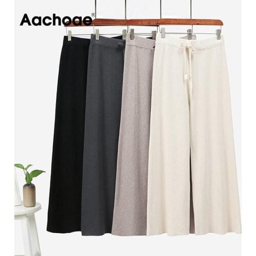 Женские трикотажные брюки Aachoae China At AliExpress