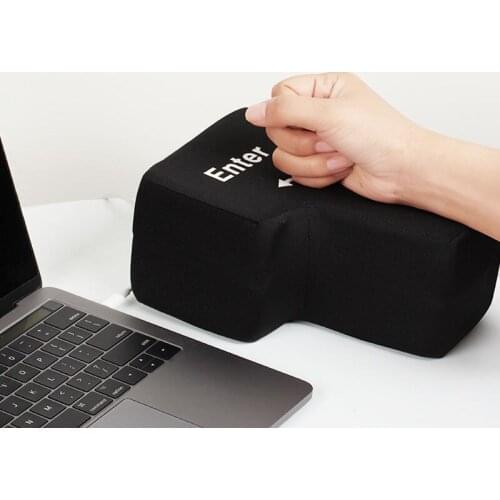 Big USB Enter Key Anti Stress Button Decompression Computer Any Vent Pillows Button Desktop Pillow For Programmer