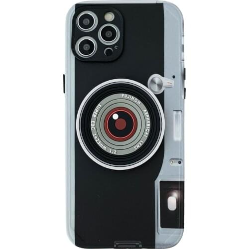 3D Camera Style Phone Case for iphone 12 mini pro max 11 X XS XR XSMax 7 8 7Plus Anti Falling Soft Shell Fundas Para Back Cover