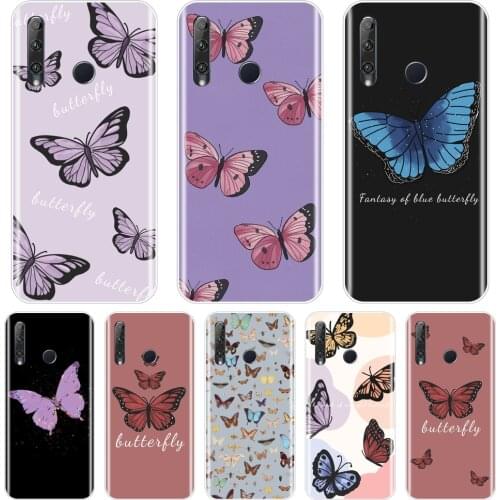 Purple Butterfly Back Cover For Huawei Honor 8A Pro 8S V20 Soft Silicone Phone Case For Huawei Honor 20 Lite Pro 10i 20i Case