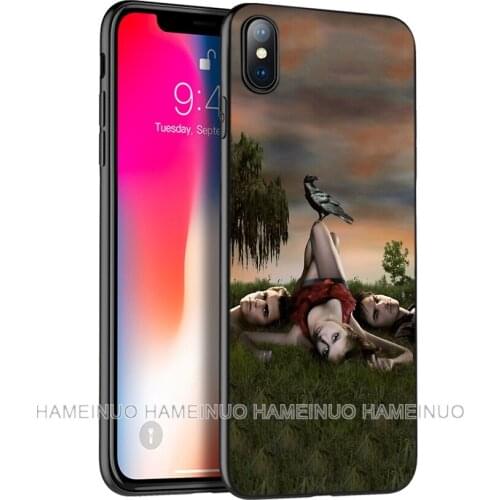 Black tpu case for iphone 5 5s SE 2020 6 6s 7 8 plus X 10 XR XS 11 pro MAX silicon cover case the Vampire Diaries