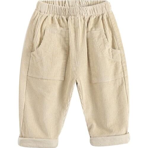 Kids Trousers Corduroy Boys&Girls Pants Solid Harem Pants Autumn Casual Baby Girls Full Pants RT805