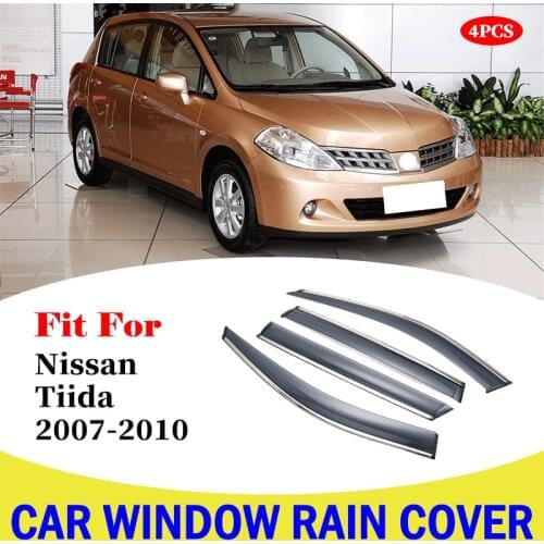 For Nissan Tiida 2007-2010 Car Window Sun Rain Shade Visors Shield Shelter Protector Cover exterior rain cover car accessories