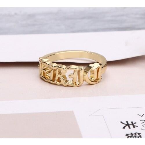 DOREMI 3D Personalized Name Ring Diamond Cut | Number Personalized Ring | HipHop | Gift | Custom Made | Christmas Christmas Gift