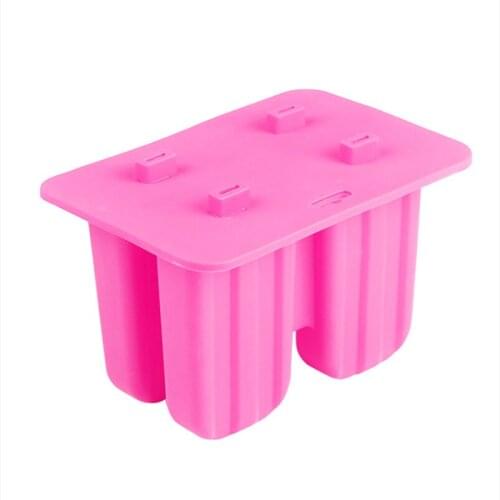 4 Grid Ice Cream Mold Silicone Ice Tray Mold Reusable DIY Homemade Ice Cream Maker Tools Multi-cell Design Kitchen Accessories