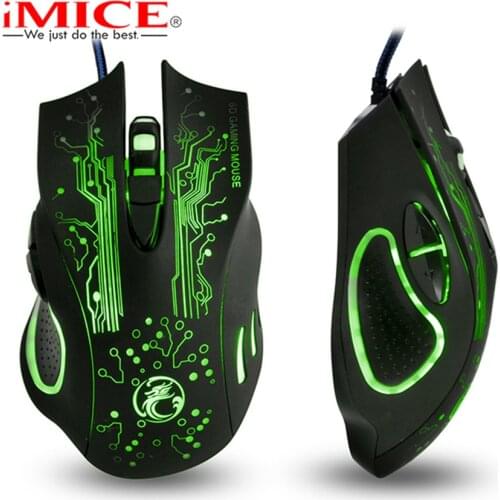 IMICE Wired Gaming Mouse USB Optical Mouse 6 Button Computer Pc Mouse for CS DOTA LOL Gamer Professional Gaming Mice 2400DPI X9