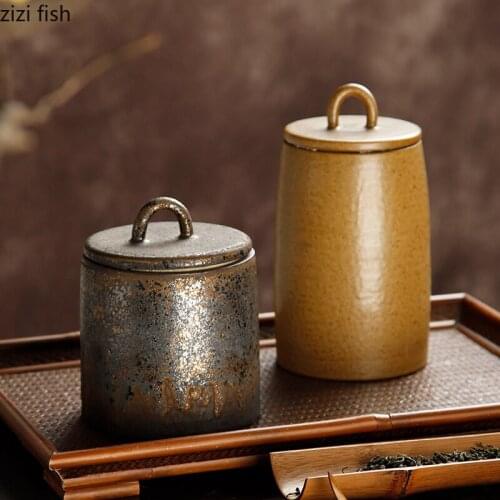 Stoneware Tea Caddy Ceramic Tea Can Sealed Jar Home Storage Tank Tea Box Candy Jar Decorative Jars Tea Organizer Tea Container