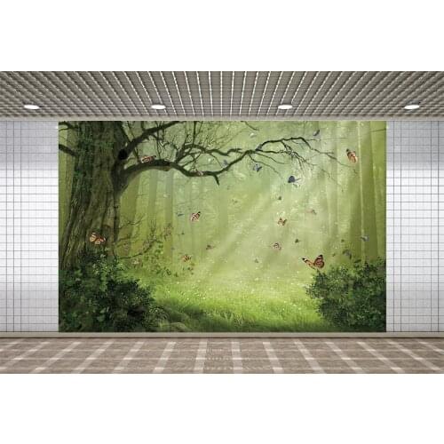 Lyavshi Spring Forest Trees Butterfly Grassland Wonderland Backgrounds Photography Backdrops Newborn Baby Kid Portrait Photocall