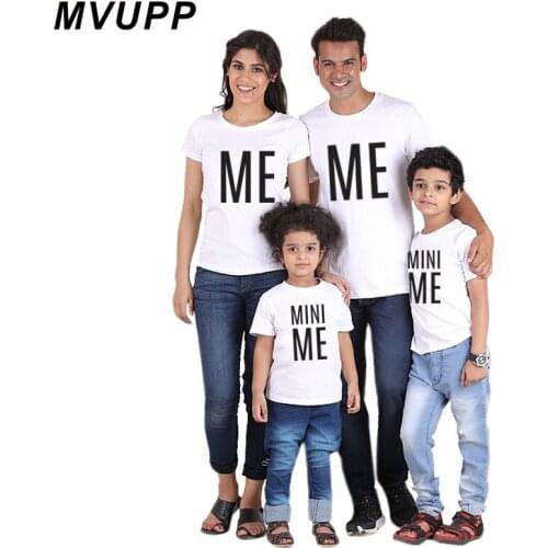 MVUPP family matching clothes short sleeve tops tee Cotton Letter family t-shirt summer clothing daddy mommy and me sweatshirt