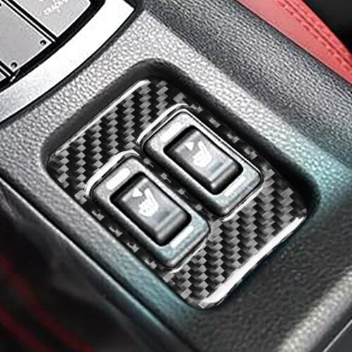 Genuine Carbon Fiber Car Seat Heat Button Cover Stickers For Subaru BRZ Toyota 86 2017-2019