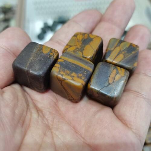 Natural Roe Stone Tumbled Polished Cube Stone Healing Chakra Reiki Collection Home Decoration As Gift 6pcs