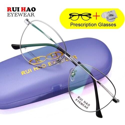 Nisex Prescription Glasses Cat Eye Eyeglasses Frame Customize Optical Lenses Titanium Spectacles Frame Myopia Hyperopia Eyewear