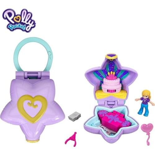 Original Mattel Polly Pocket Doll Wearable Purse Compact Girls Home Toys for Children Mermaid Kid Nesting Reborn Dolls Girls