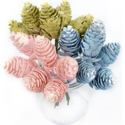 30pcs Plastic Pineapple Artificial Flower Grass Artificial Pine Nuts Cones Wedding Christmas Decoration DIY Scrapbooking Craft