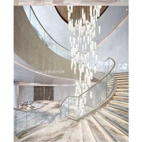 Postmodern minimalist chandelier duplex building spiral staircase villa hotel lobby shop window crystal chandelier