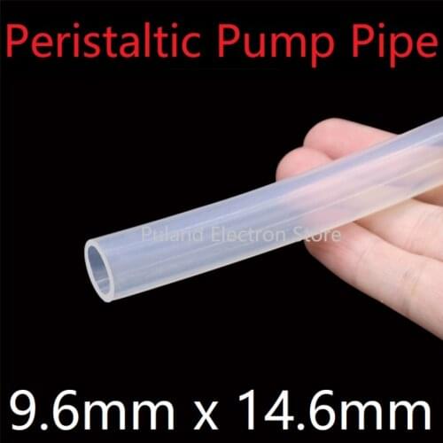 Transparent ID 9.6mm x 14.6mm OD Thickness 2.5mm Peristaltic Pump Silicone Hose Food Grade Soft Flexible Pipe Water Connector