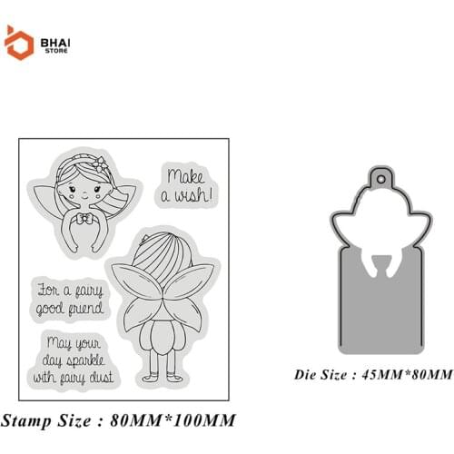 Pretty Flower Fairy Metal Cutting Dies and Stamps Stencil for DIY Scrapbooking Photo Album Embossing Decorative Paper Cards 2021