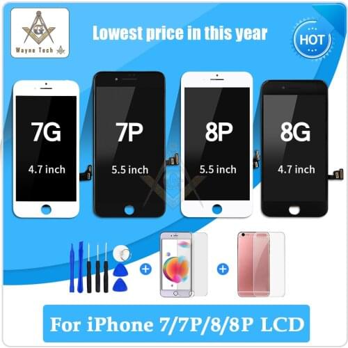 High Quality For iPhone 7 7P 8 8P LCD No Dead Pixel Touch Screen Replacement Digitizer Assembly Free Shipping