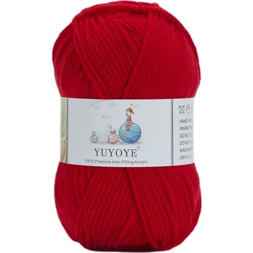 YUYOYE 100% Anti-Pilling Acrylic Yarn 5-Ply DIY Hand Knitting Wool Yarn Soft Crochet Hand-knitted Wool Thread Sweater 50g/Ball