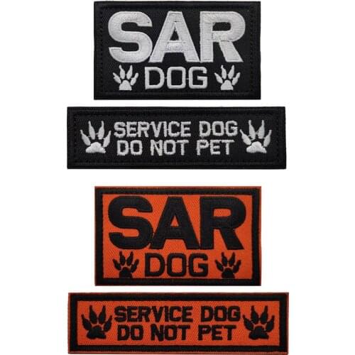 Funny Service Dog Embroidery Emblem Hook Fastener Patch Velcro Military Tactical Iron On/Sew On Patches Badge for Backpacks