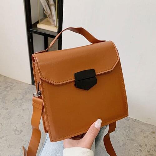2021 Spring High Quality Handbags For Women Pu Leather Shoulder Bags Solid Color Female Crossbody Bag And Lady Small Square Bag