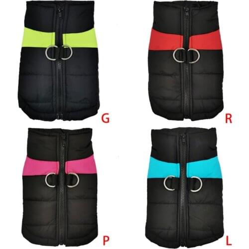 Winter Warm Dog Clothes Waterproof Pet Vest Zipper Jacket With Harnes Coat For Dogs Pug Chihuahua Labrador Cashmere Coat