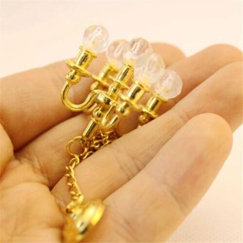 1/12 Dollhouse Mini Lamp Chandelier Can Not Light Miniature Chandelier Room For Doll Furniture Decoration Christmas Gift