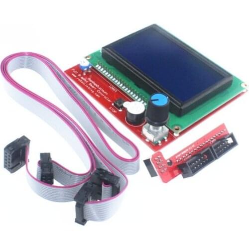 1Pcs LCD12864 Controller + 1Pcs Switch Board + 2 x 30cm Cable LCD Control Panel 3D Printer Controller Display