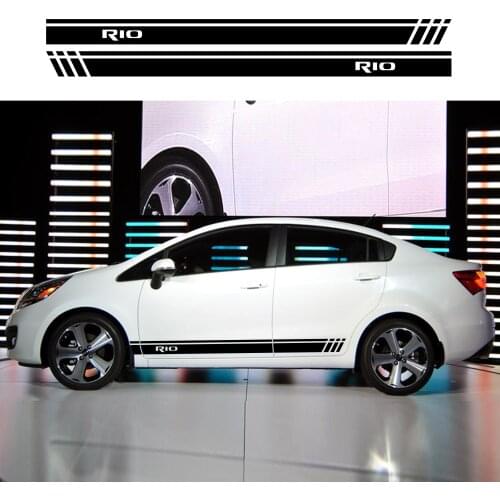 2PCS Car Side Door Stripes Stickers For KIA RIO 4 5 LX S Sport Styling Decoration Auto Accessories Vinyl Film Decals