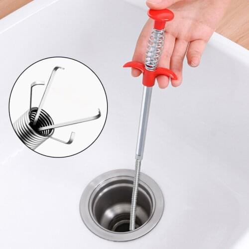 23.6 Inch Drain Snake Sink Drain Cleaner Remover Cleaning Tools For Kitchen Sink Sewer Sewer Spring Grip Cleaner