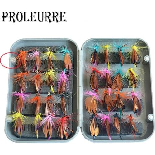 32pcs 1 set Fishing Lure Butter fly Insects different Style Salmon Flies Trout Single Dry Fly Fishing Lures Fishing Tackle